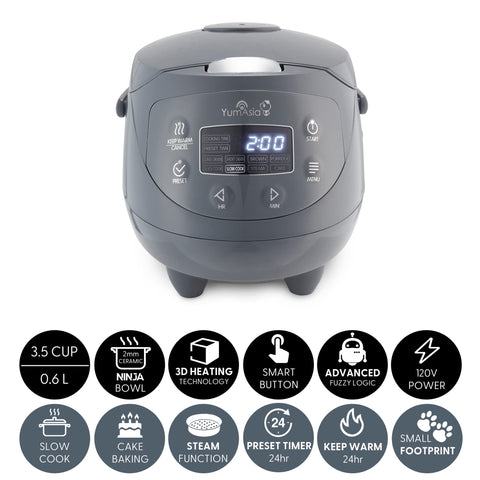 Panda Mini con pantalla LED clara para controlar la cocción fácilmente.