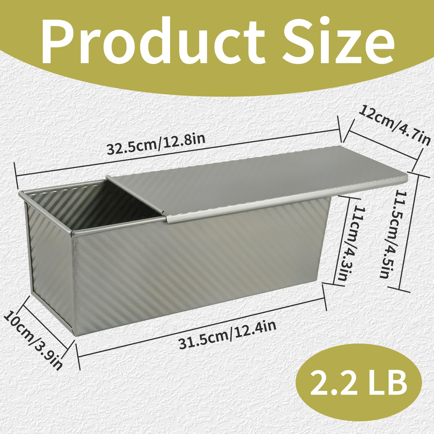 Pan de 13x5 Yumatouch con tapa, calor uniforme para dorar.