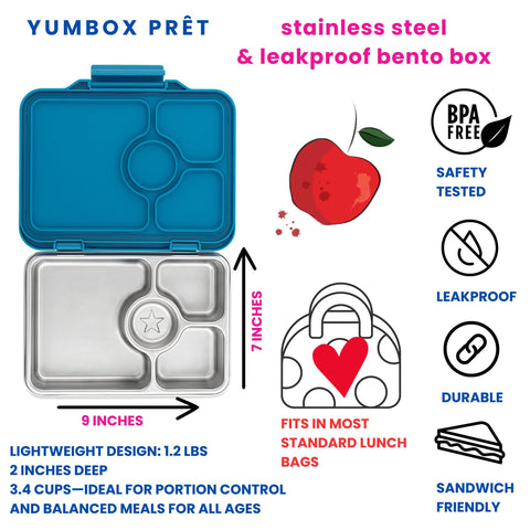 Yumbox Prêt con tapa resistente facilita abrir y cerrar para niños en la escuela
