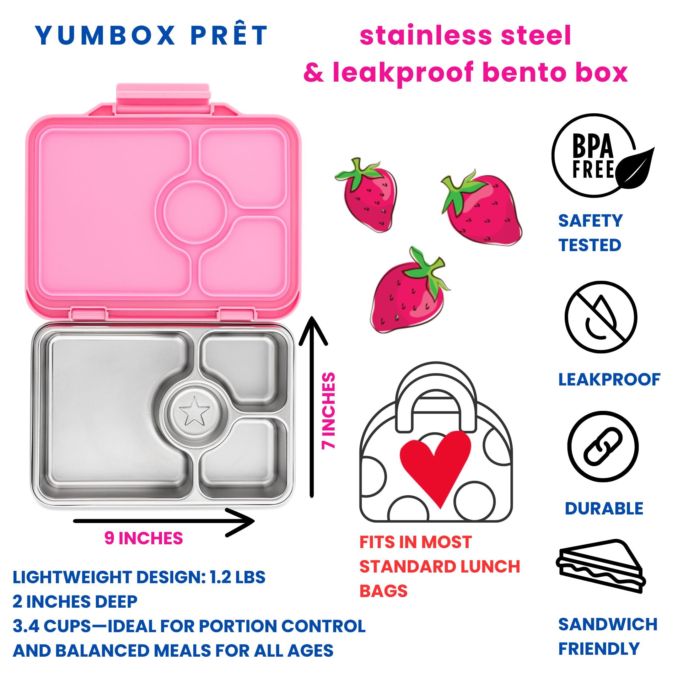 Tapa con cierre seguro de Yumbox Pret para evitar derrames.