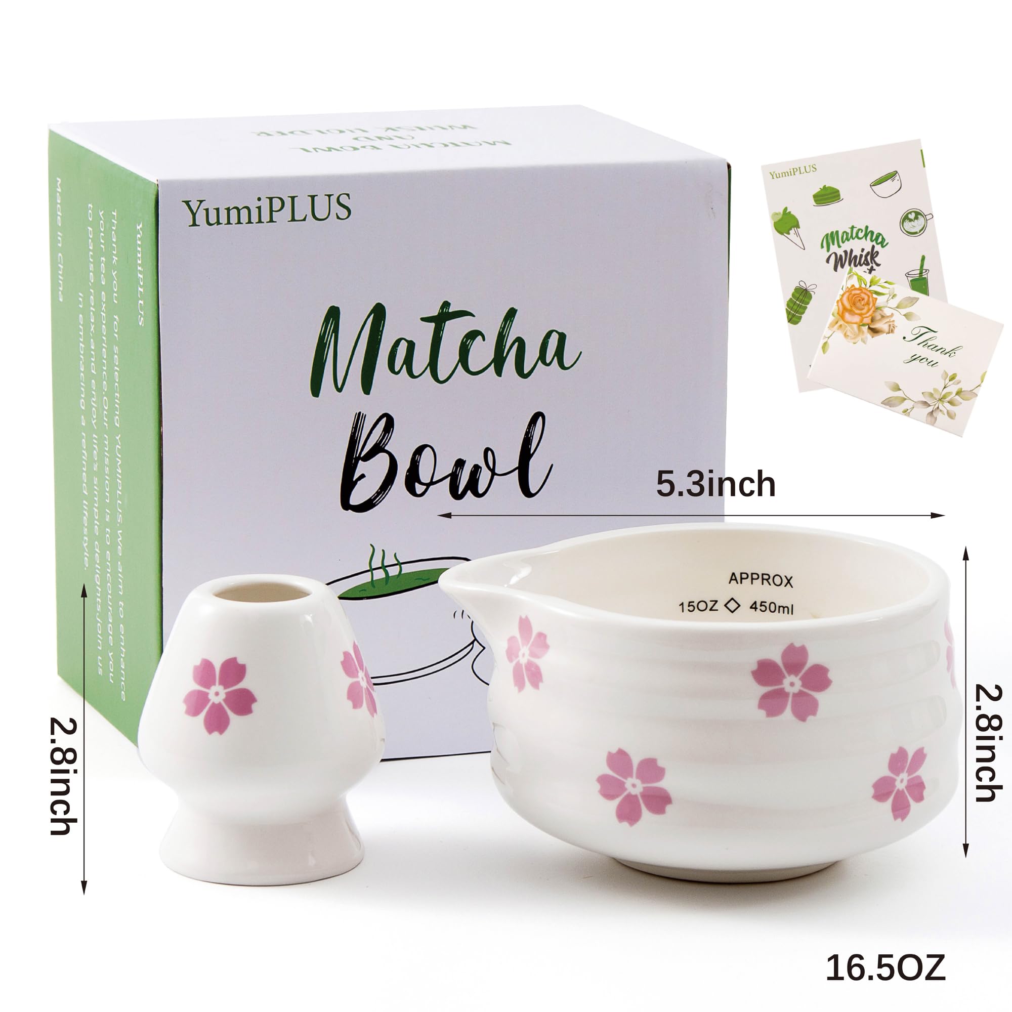 YumiPLUS tazón Sakura, detalle floral que realza la experiencia del té.