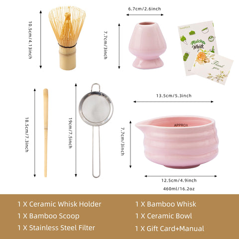 YumiPLUS conjunto rosa de matcha, listo para empezar cada mañana.