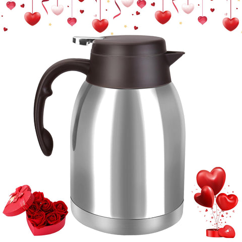 Yummy Sam dispensador café térmico con derrame controlado para verter sin salpicaduras.