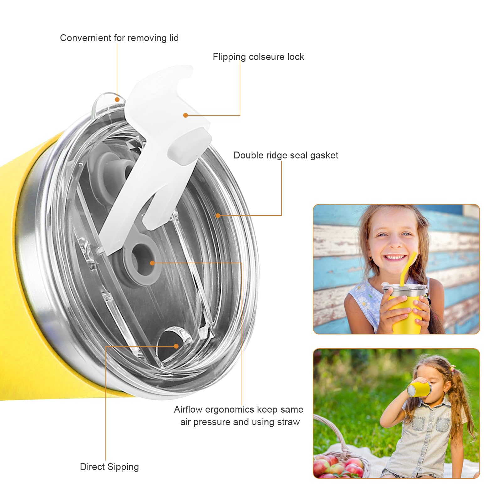 Cuerpo de acero inoxidable con manga aislante de Yummy Sam, para bebidas calientes o frías.