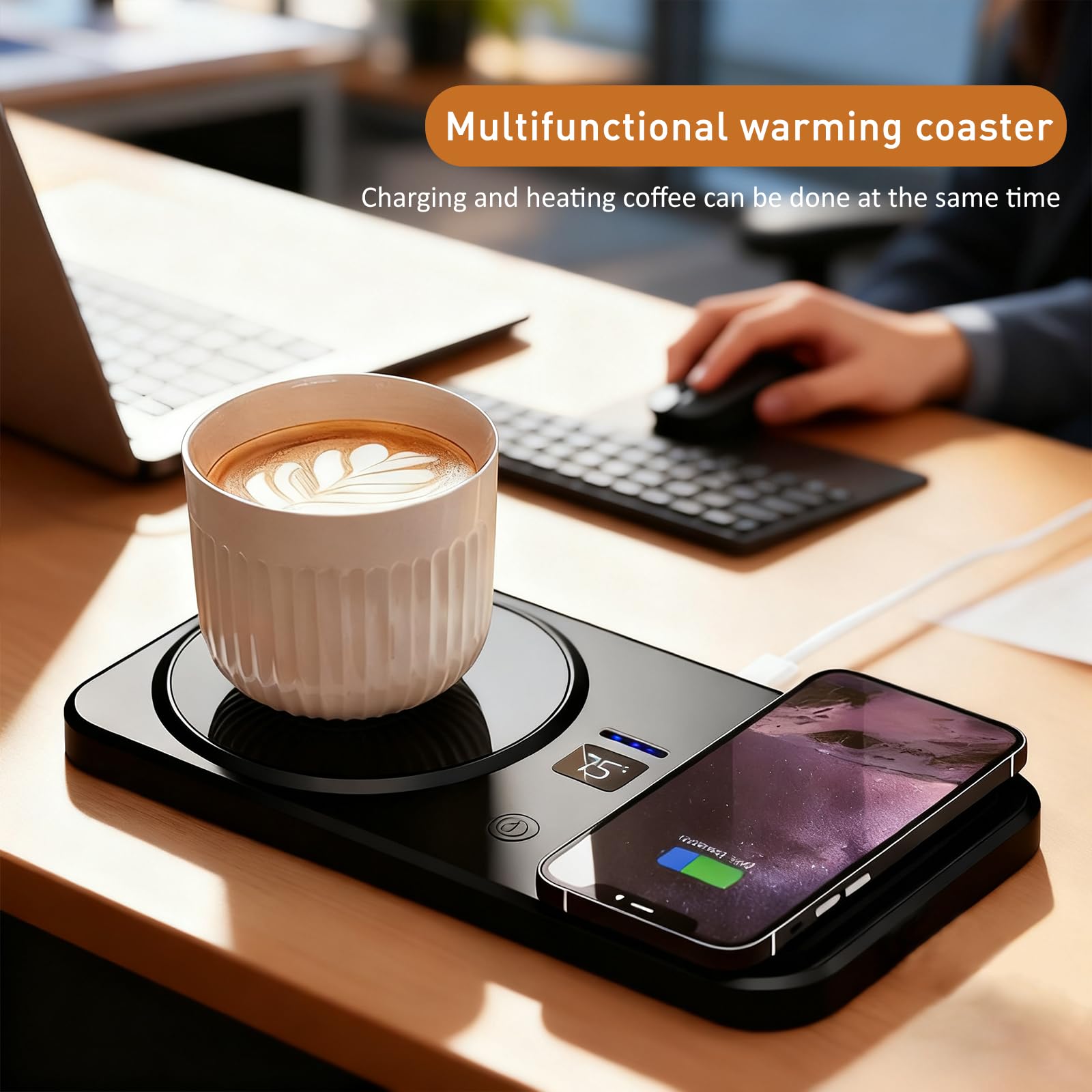 YumSur Calentador de taza, pantalla digital visible para controlar la temperatura de tu bebida.