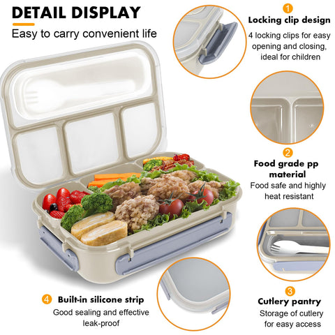 Yumuk Bento: plástico PP de grado 5, seguro para alimentos.
