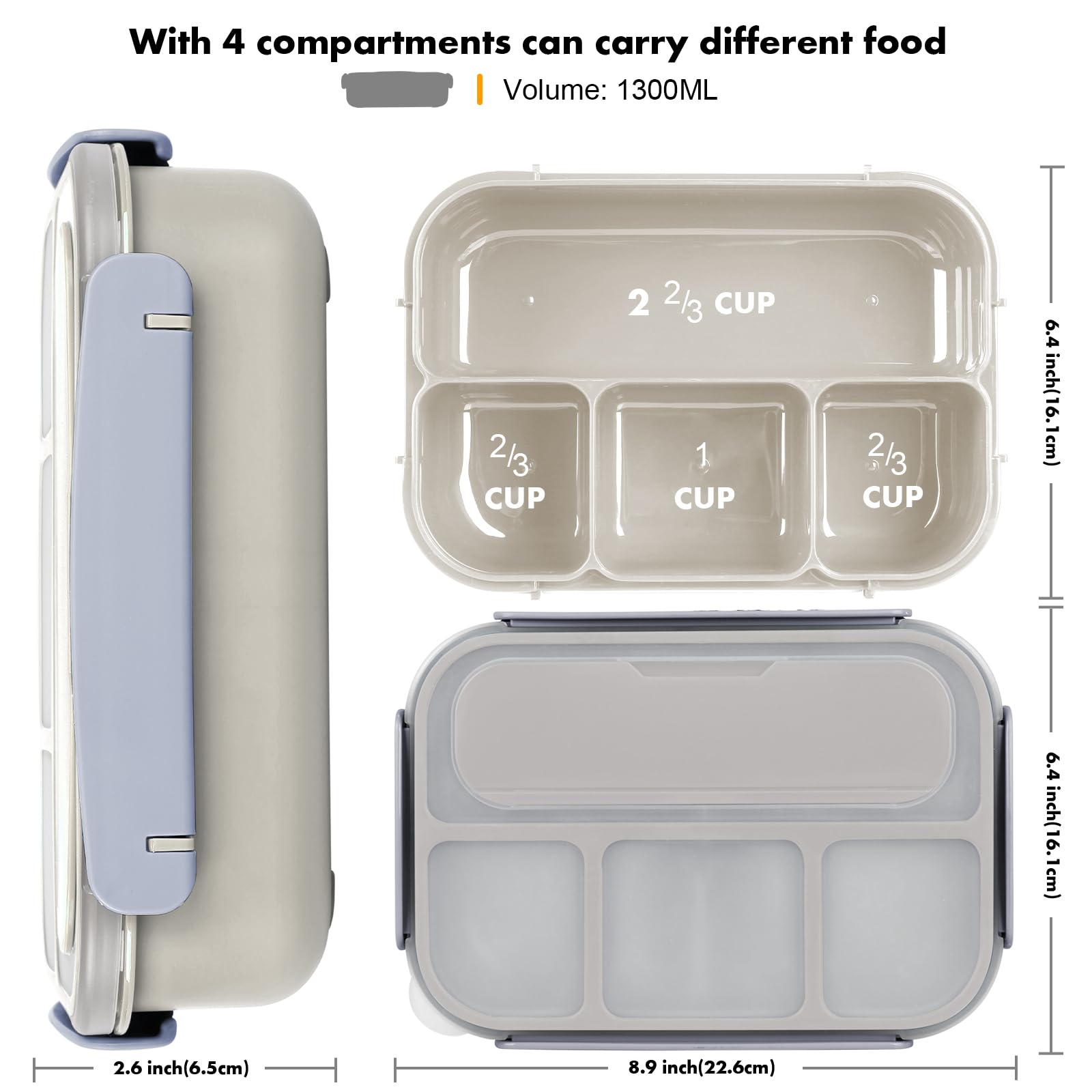 Yumuk Bento: tapa con cierre de 4 clips para evitar derrames.