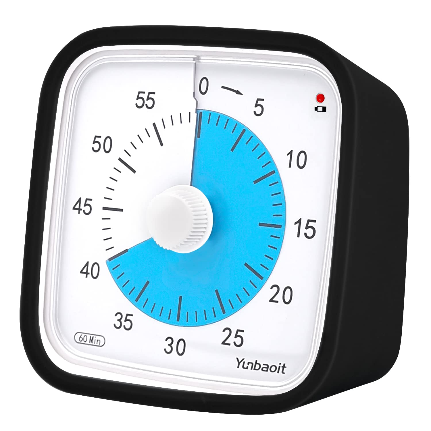 Yunbaoit cronómetro visual negro con estuche protector, ideal para escritorio y cocina
