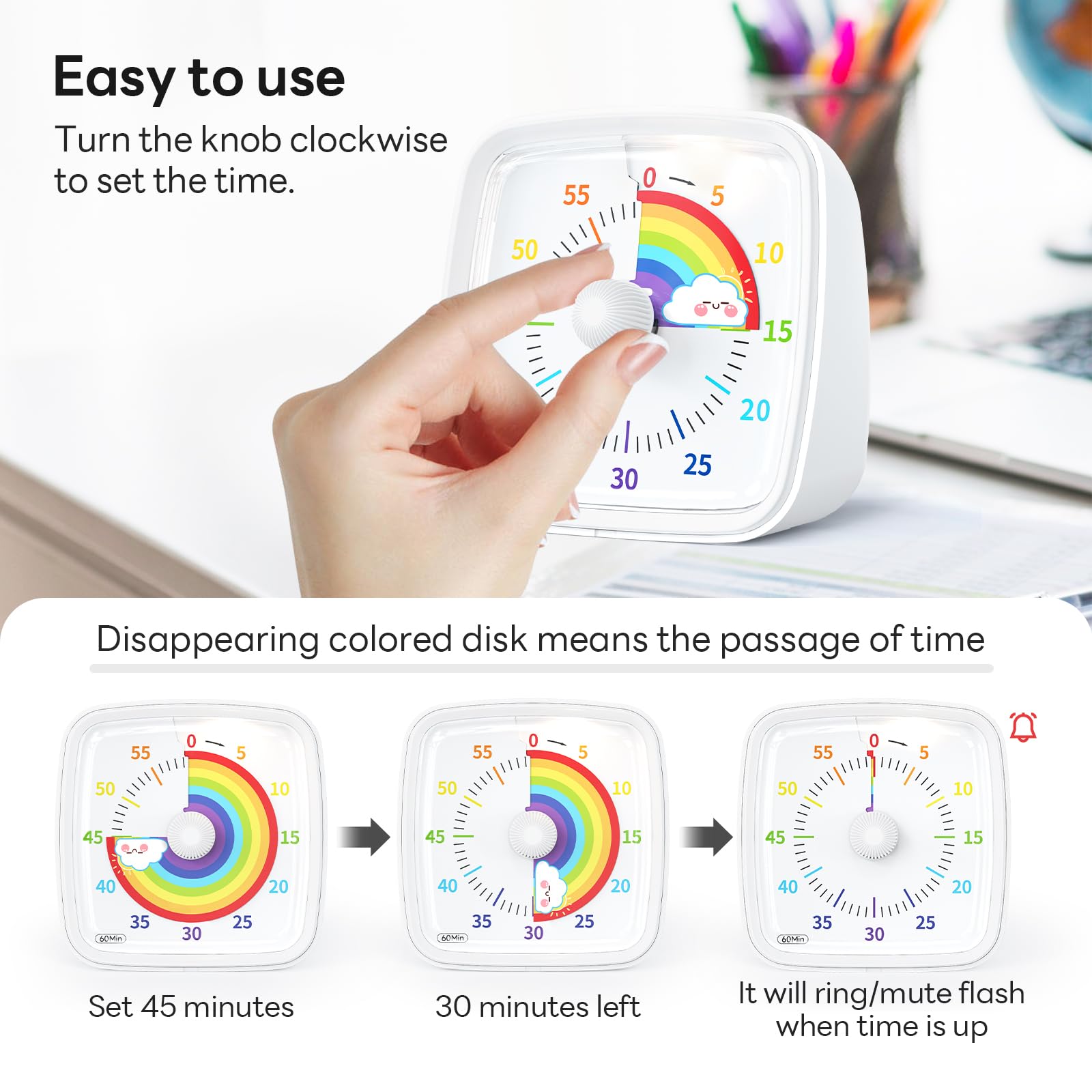 Yunbaoit temporizador de 60 minutos para gestión del tiempo