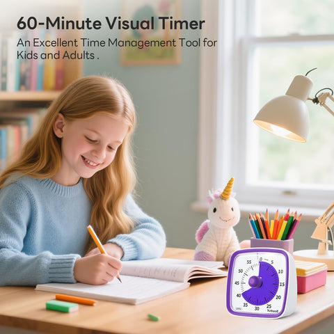 Yunbaoit temporizador visual de 60 minutos para gestión del tiempo en tareas.