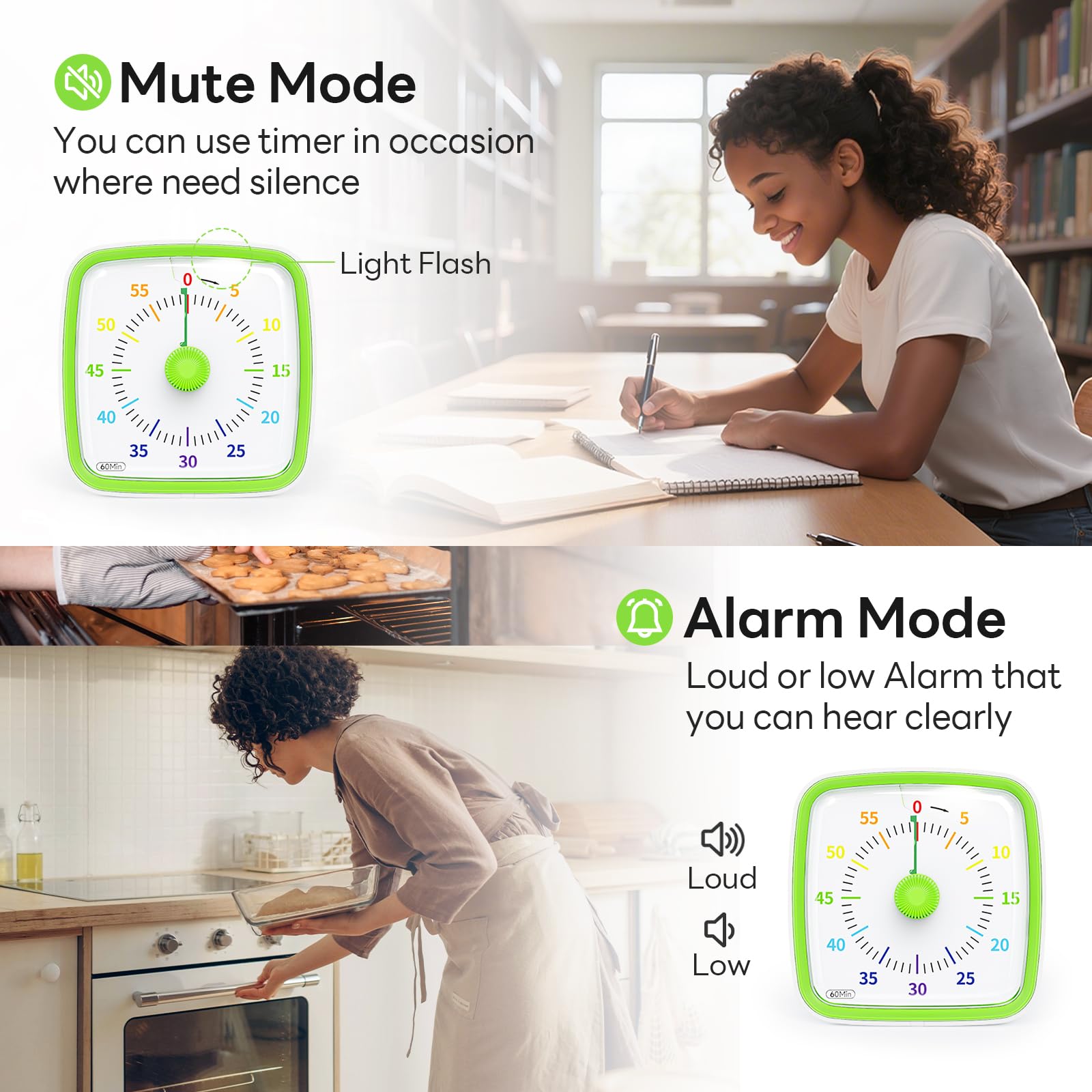 Temporizador visual Yunbaoit con alarma ajustable para diferentes entornos.