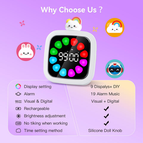 Yunbaoit temporizador visual con alarma musical suave para inicio de tarea