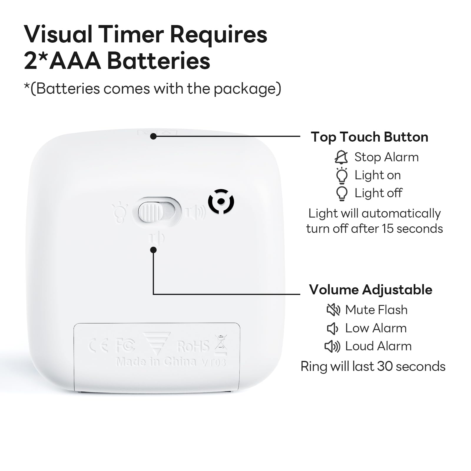 Yunbaoit temporizador con alarma triple para diferentes ocasiones