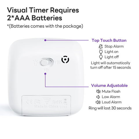 Yunbaoit temporizador visual con alertas de audio para diferentes espacios.