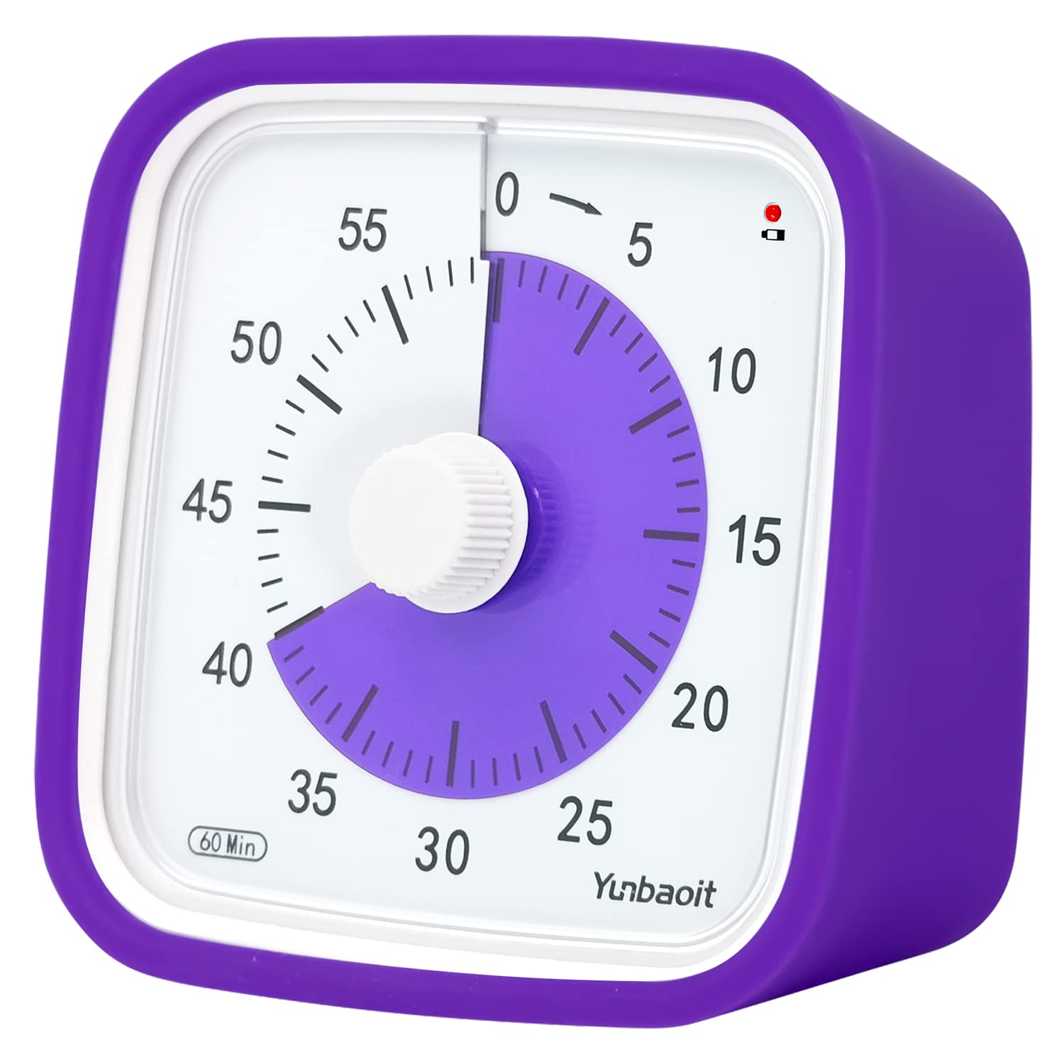 Temporizador visual Yunbaoit con estuche protector para gestión del tiempo en estudio.