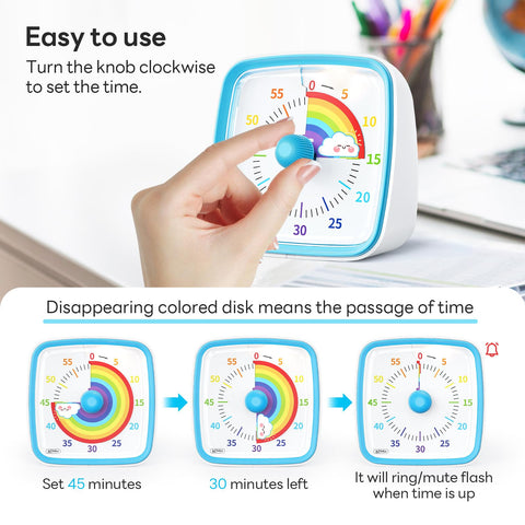 Yunbaoit temporizador visual para niños, mejora la atención en tareas escolares.