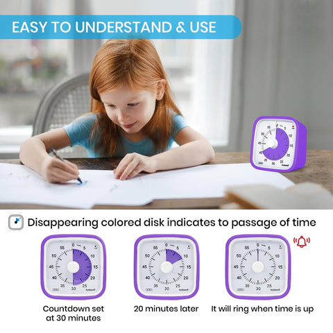 Temporizador visual Yunbaoit silencioso para concentración en tareas.