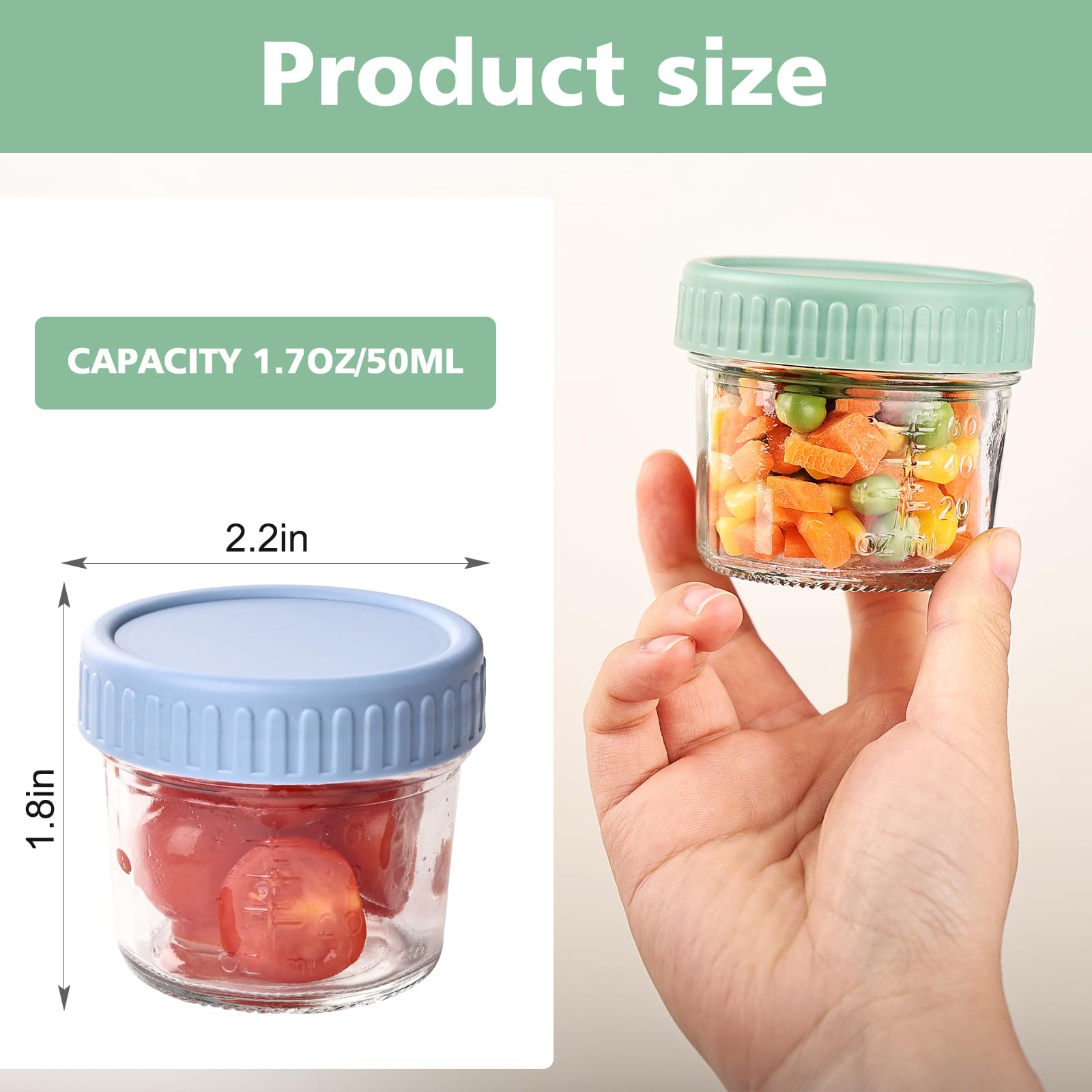 Frascos de vidrio YUNCANG 4 oz aptos para lavavajillas para limpieza rápida.