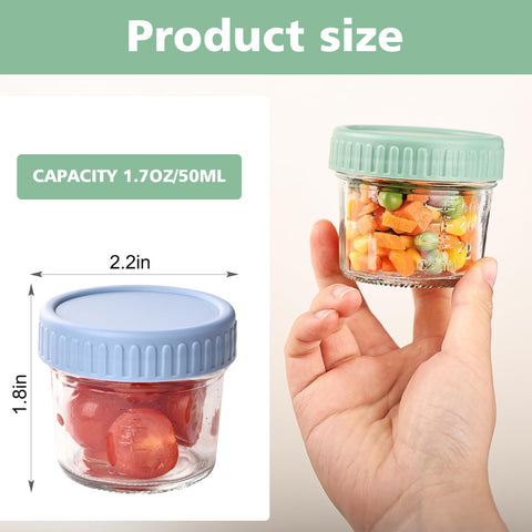 Frascos de vidrio YUNCANG 4 oz aptos para lavavajillas para limpieza rápida.