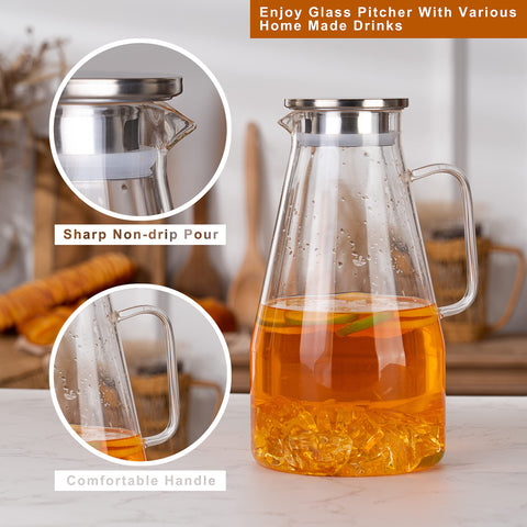 Jarra de gran capacidad YUNCANG perfecta para té, jugo y más.