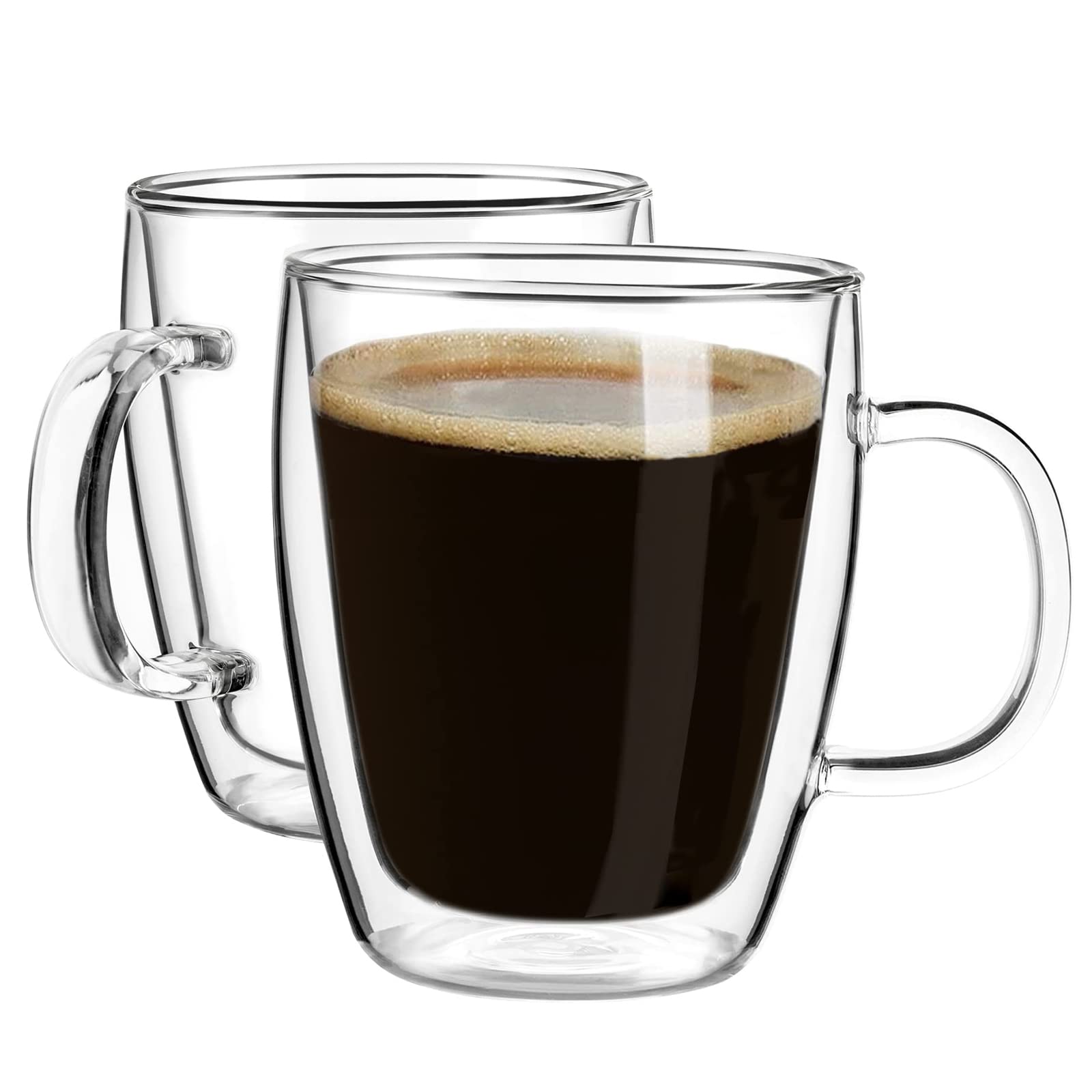 Taza YUNCANG de vidrio con doble pared, mantiene caliente y protege las manos.