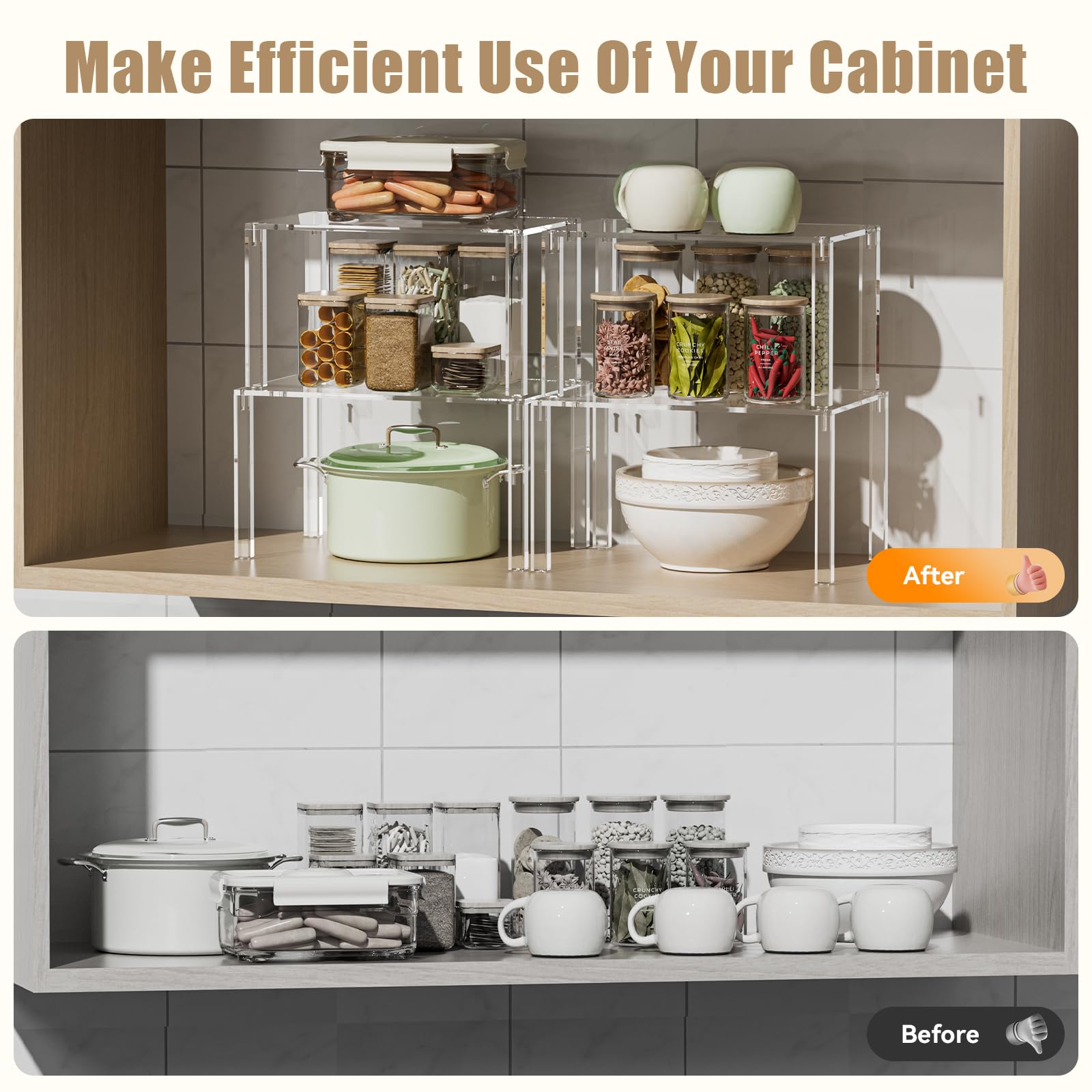 YUNEASELF regalo elegante para cocina, exhibe objetos con claridad.