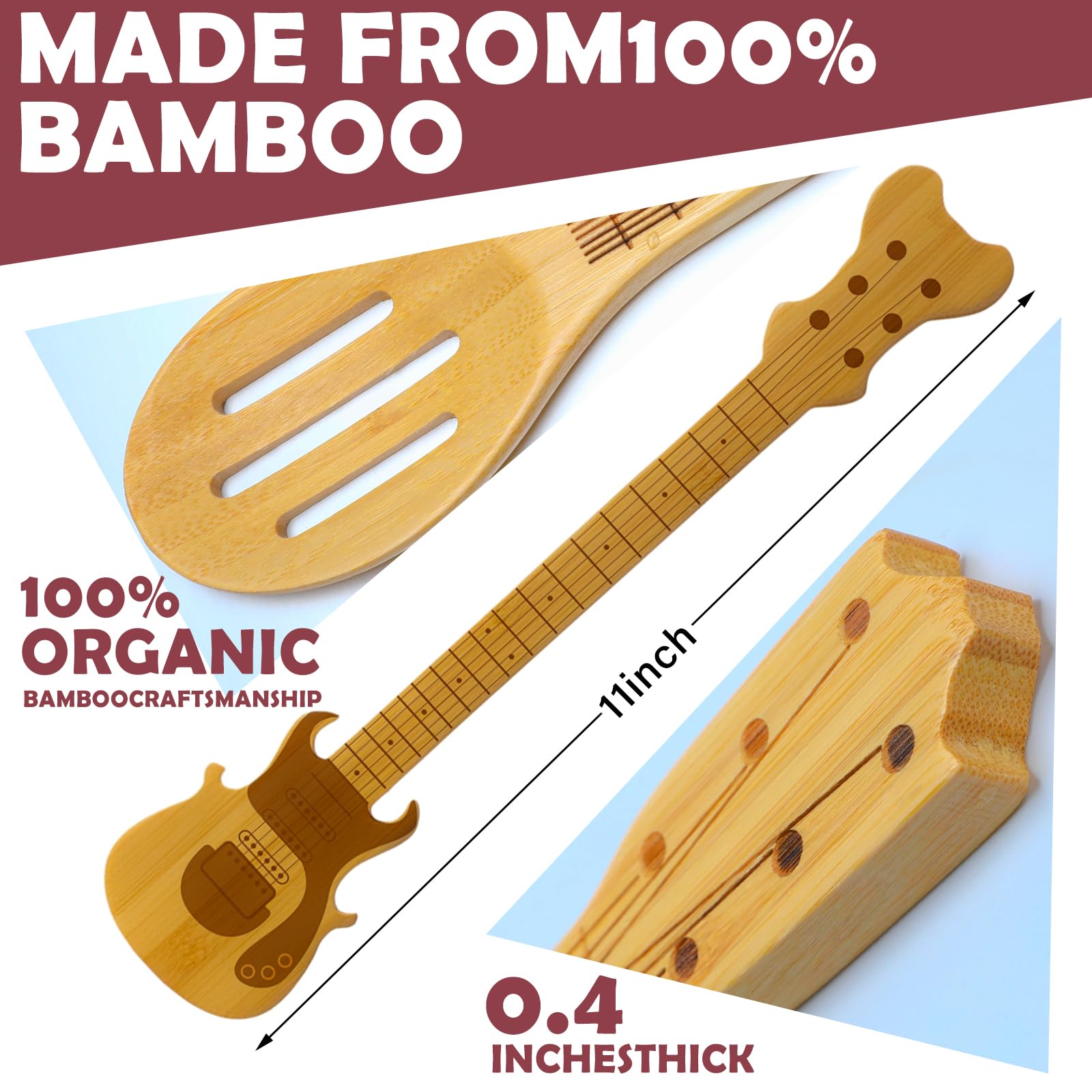 Cuchara guitarra Yungyan, diseño elegante para mezclar y servir
