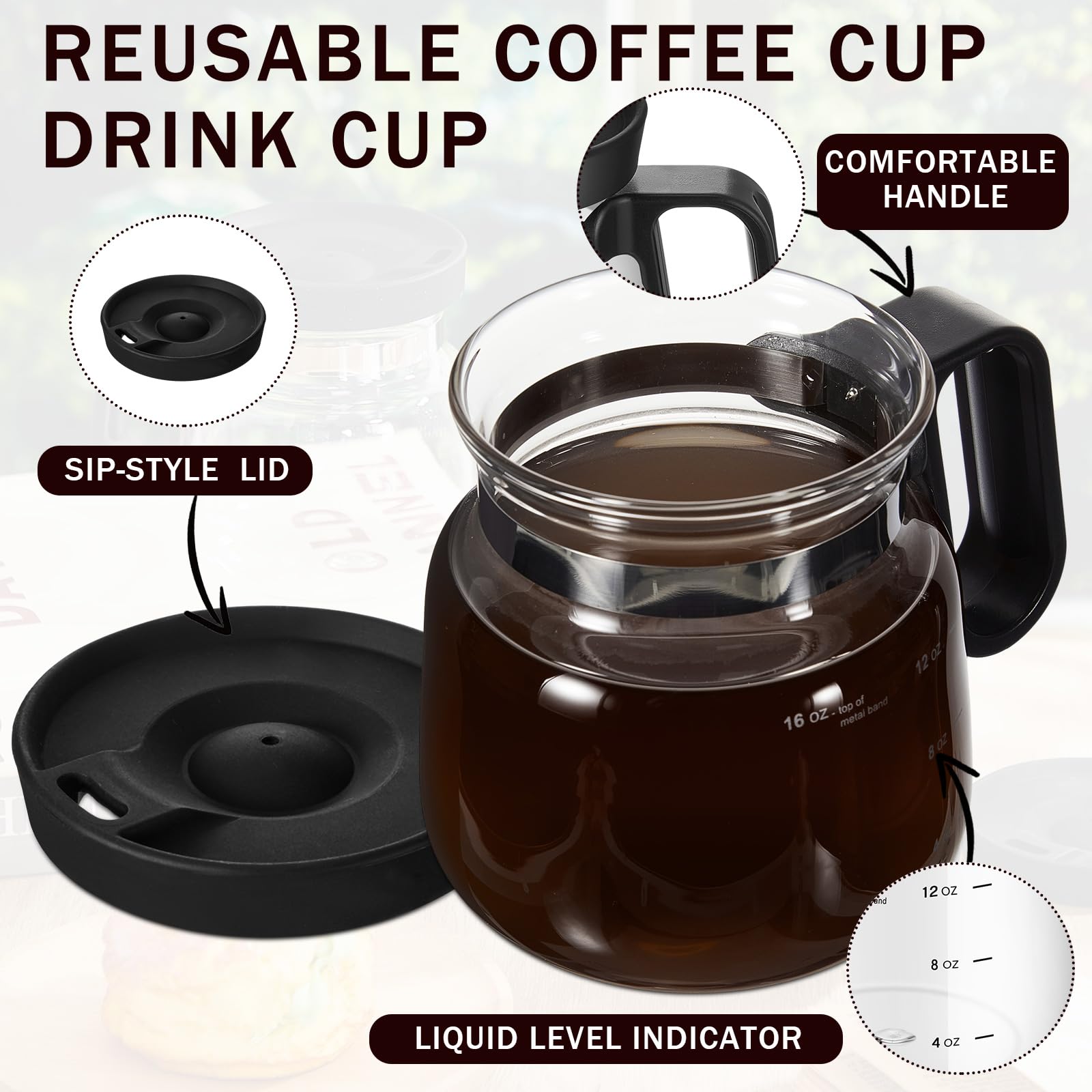 Taza Yungyan de cristal transparente, ideal para la oficina