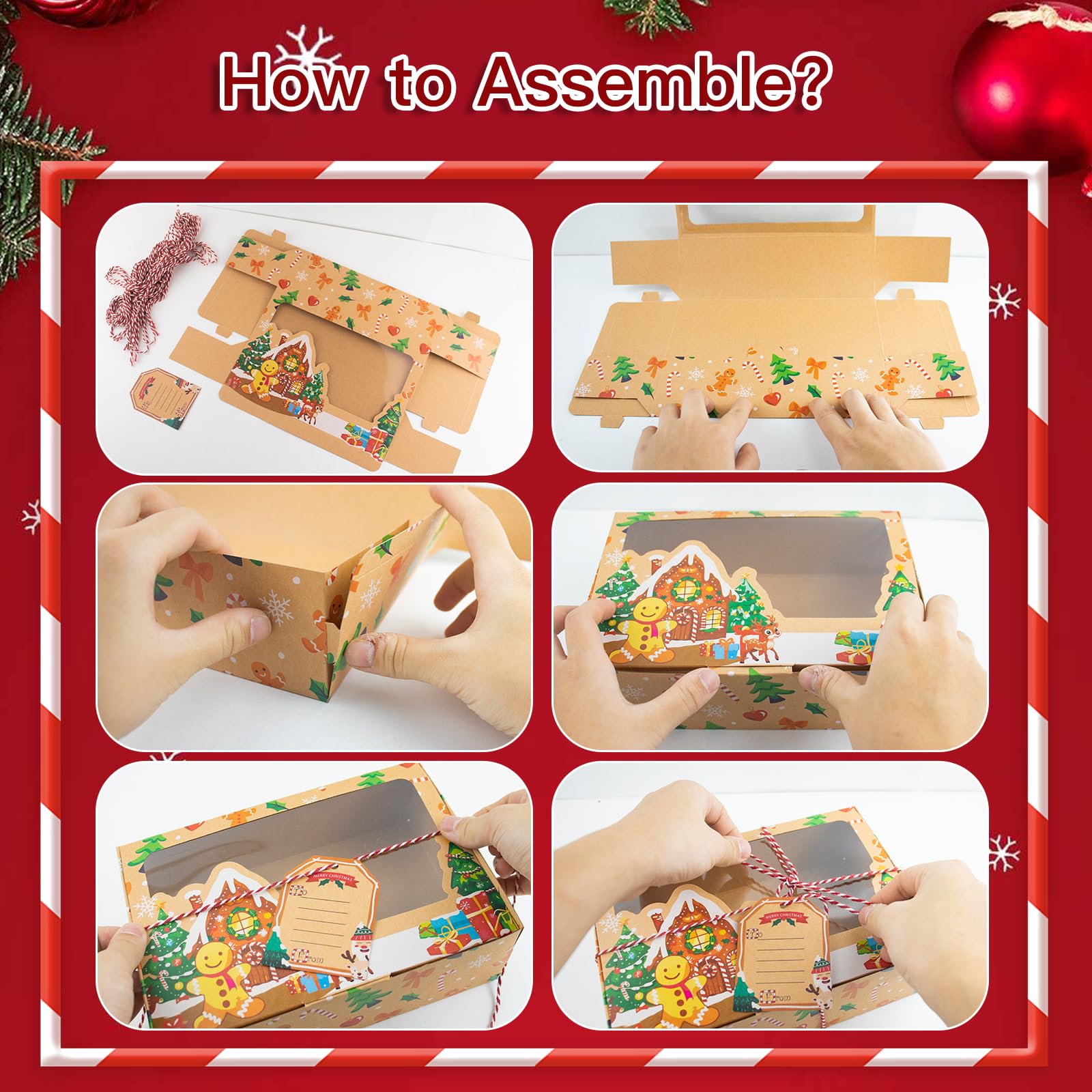 Caja yunhuatdm con ventana diseño hombre galleta, ideal para galletas de jengibre