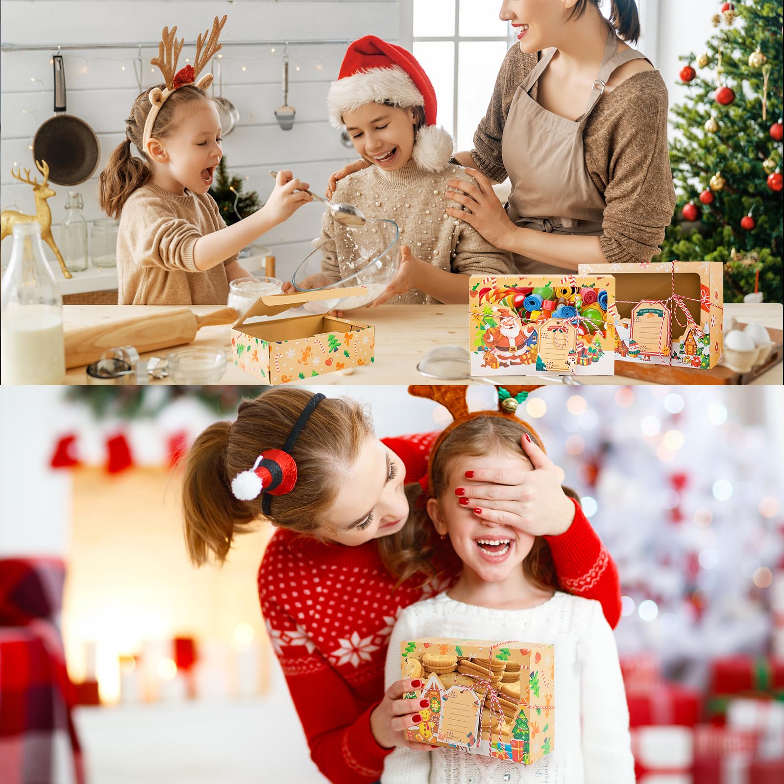 Caja yunhuatdm con ventana diseño hombre galleta, perfecto para regalos dulces navideños
