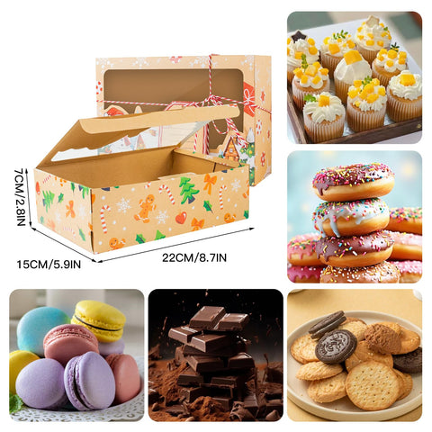 Caja yunhuatdm con ventana diseño Santa, perfecto para regalos de dulces caseros