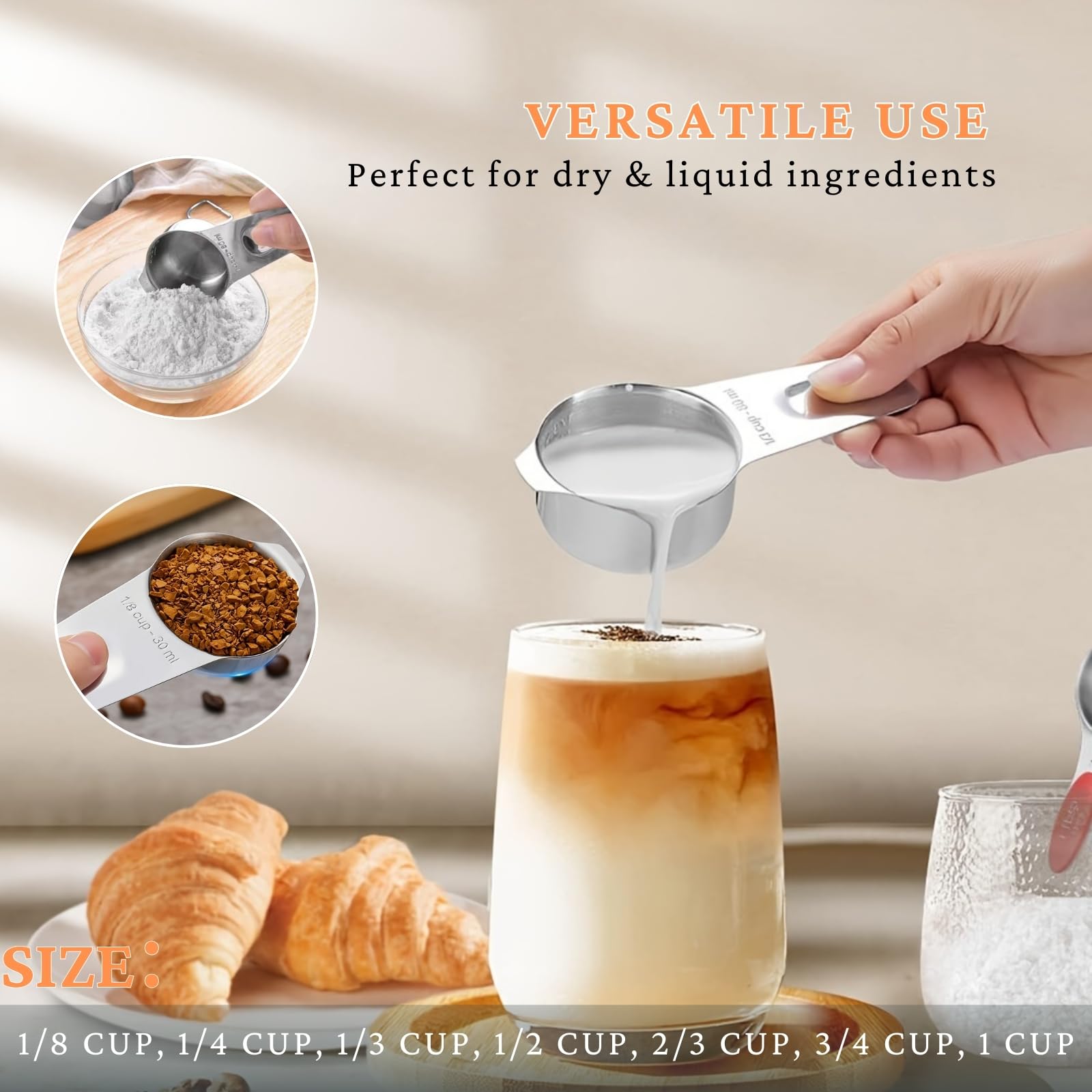 YUNNKEEY cucharas medidoras 9 unidades para líquidos y secos