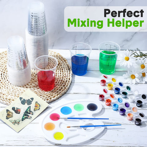 Paquete de 50 tazas medidoras de Yunsailing, ideal para reemplazo frecuente y diferentes recetas.
