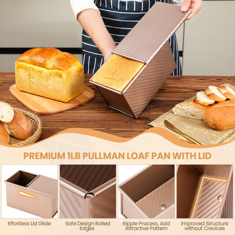 Yupjlia Pullman Pan para panes variados, sin gluten y masa madre.