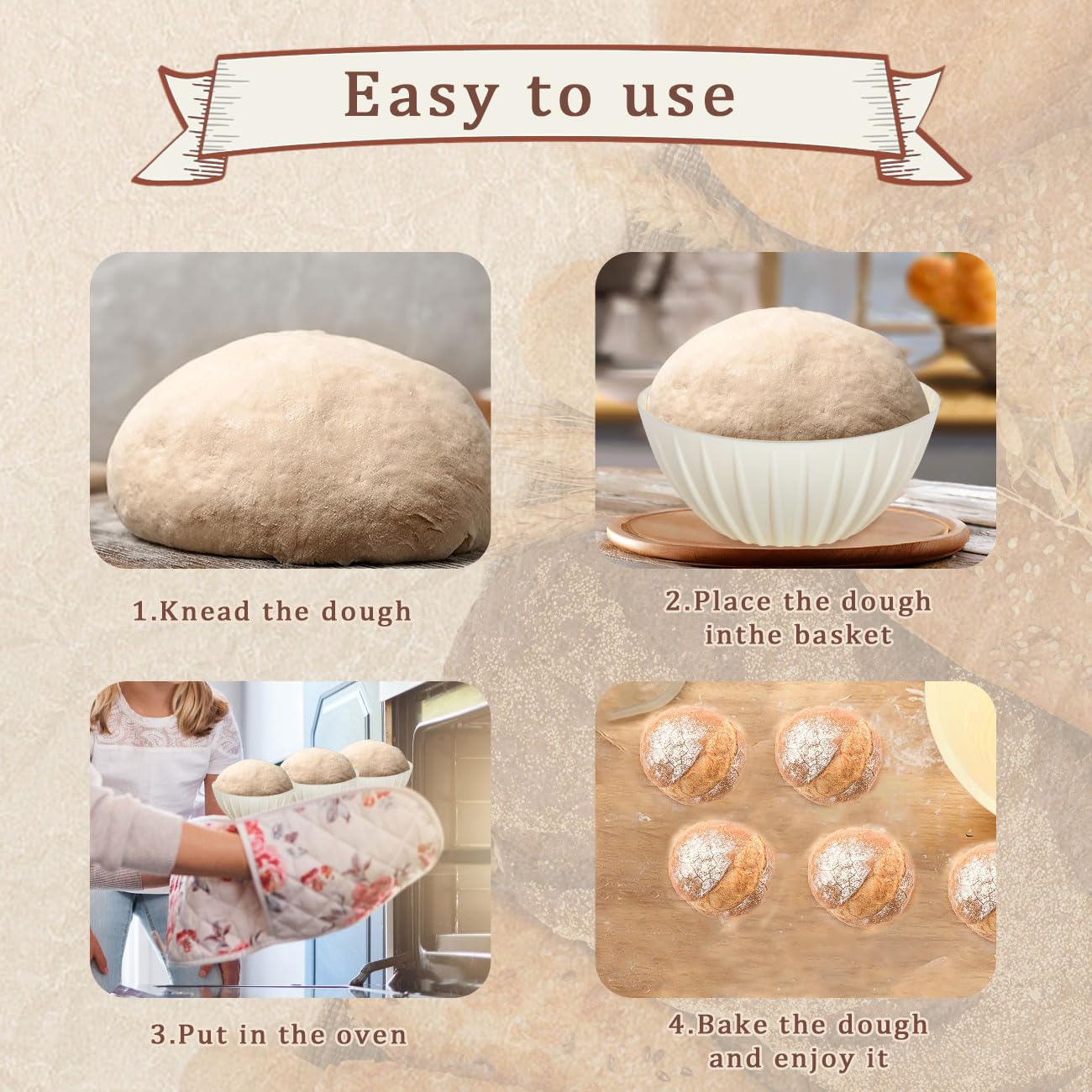Banneton beige de YURUIHKAO para un aspecto natural