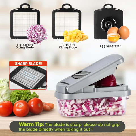 Corte eficiente de tomates y más con Yusshn para ensaladas frescas.