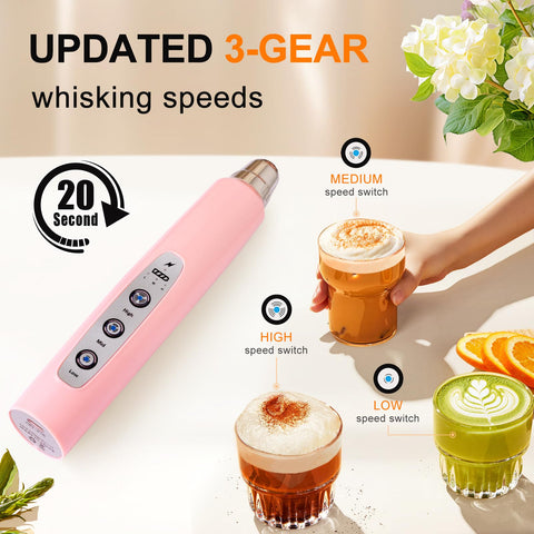 Espumador recargable por USB de YUSWKO para café con leche