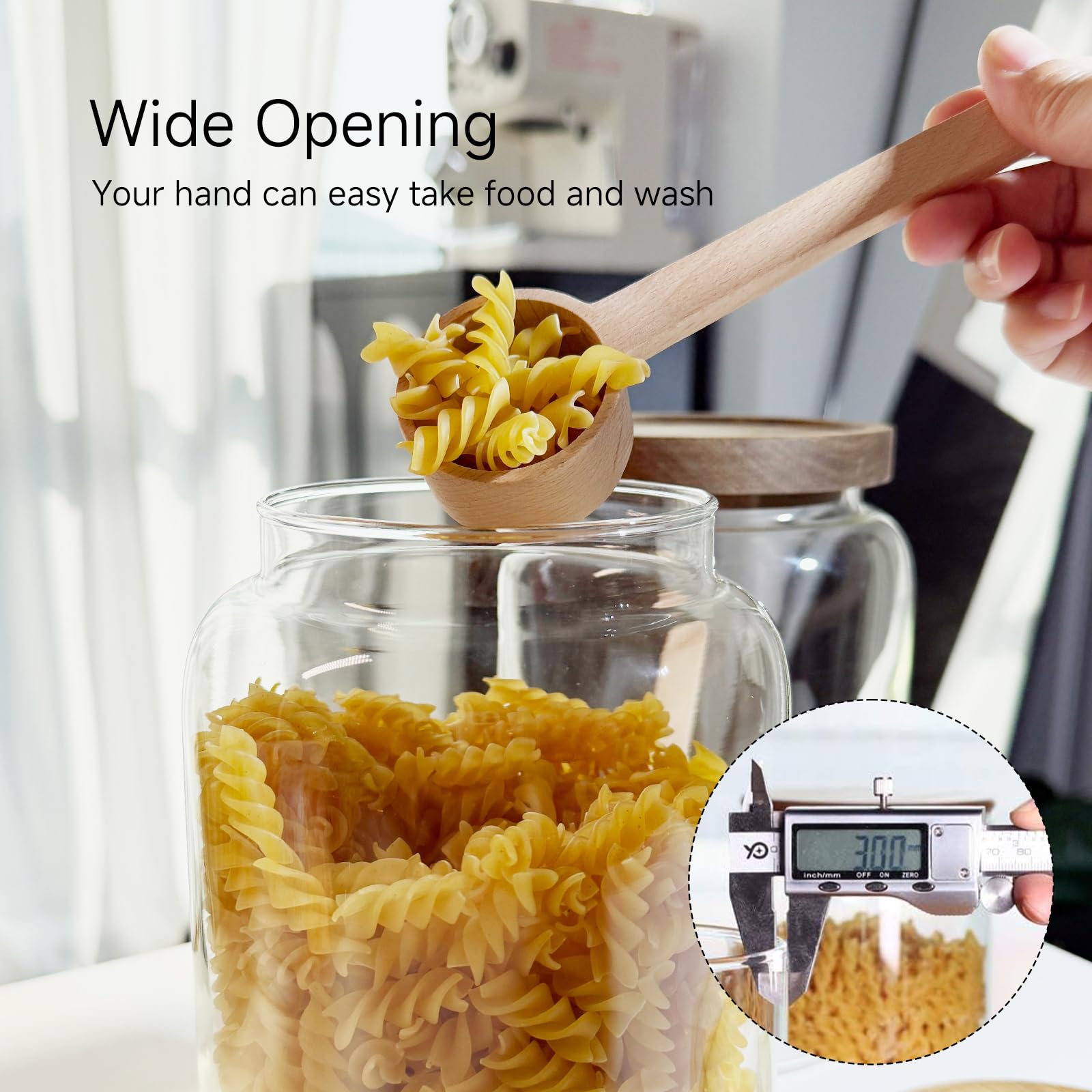 Tapas de madera con sello de silicona para frescura.