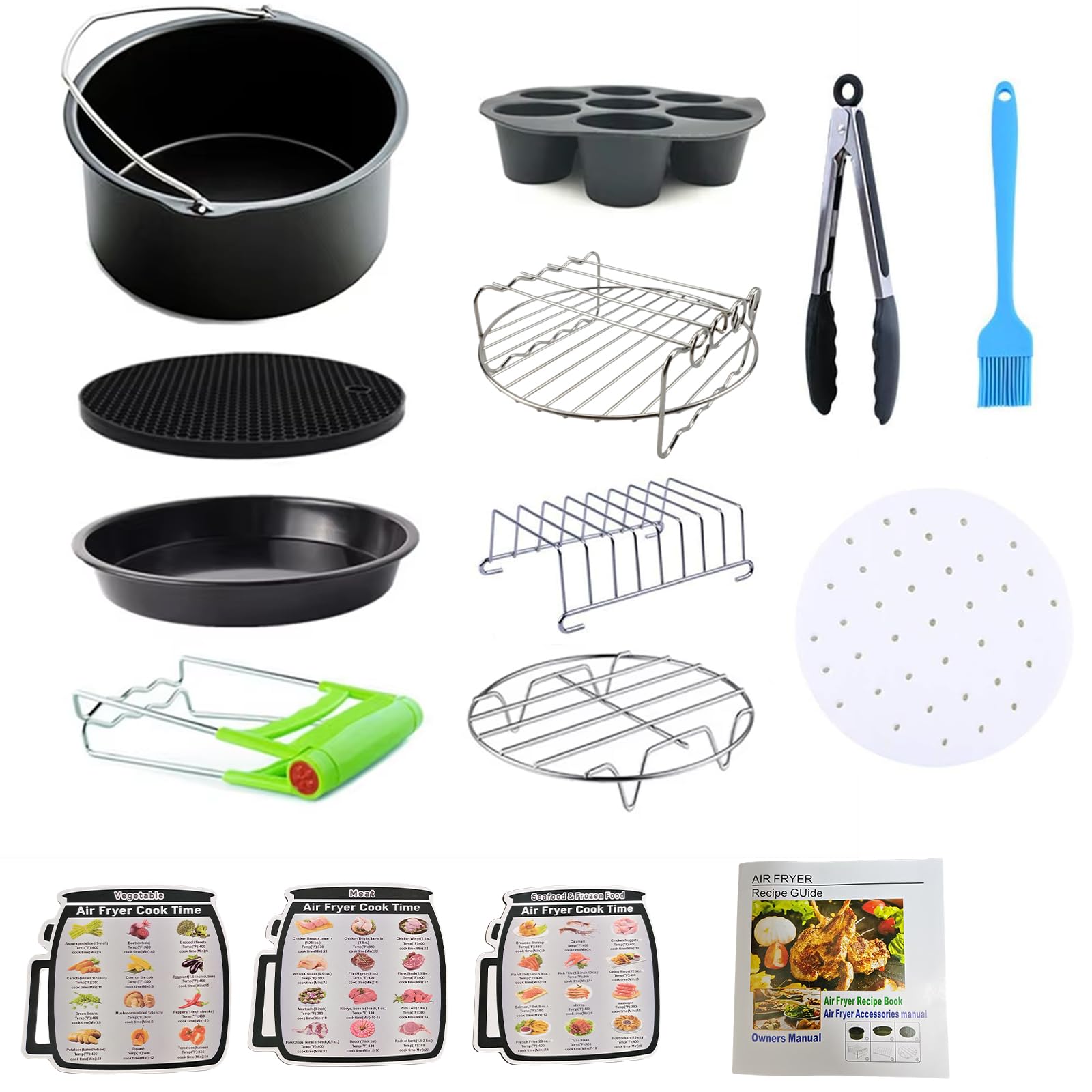 YuxingK: accesorios-airfryer-12-piezas, cocción rápida y limpieza sencilla.