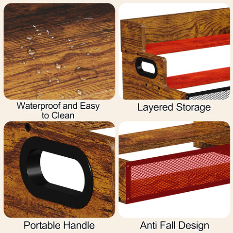 Espacio para accesorios de bar en el estante Yuzehuaza para organización eficiente.