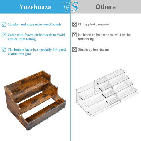 Estante de madera retro Yuzehuaza para cocina o bar