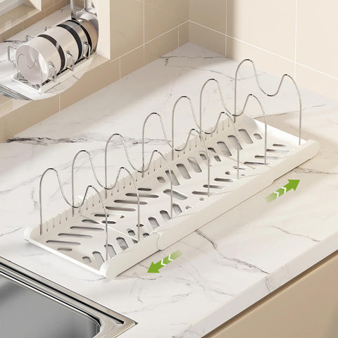 Organizador Yuzi bajo mueble para ollas y sartenes, cocina más ordenada.