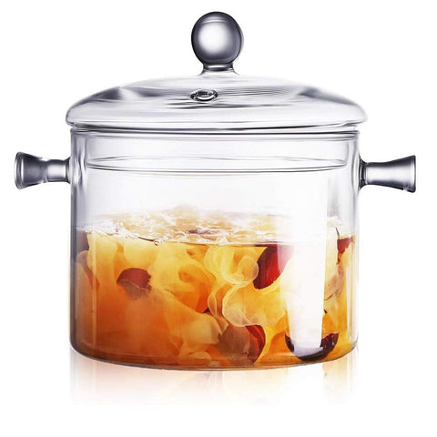 yvsay olla de cristal 1400ml con tapa para hervir guisos