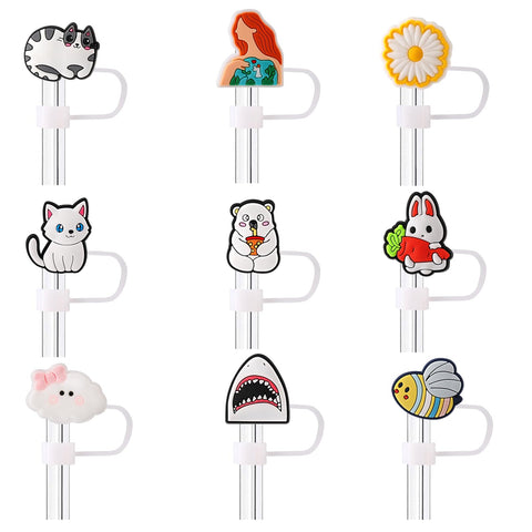 Tapas para pajita de la marca ywevyezc con flor, ideal para fiestas y regalos prácticos.