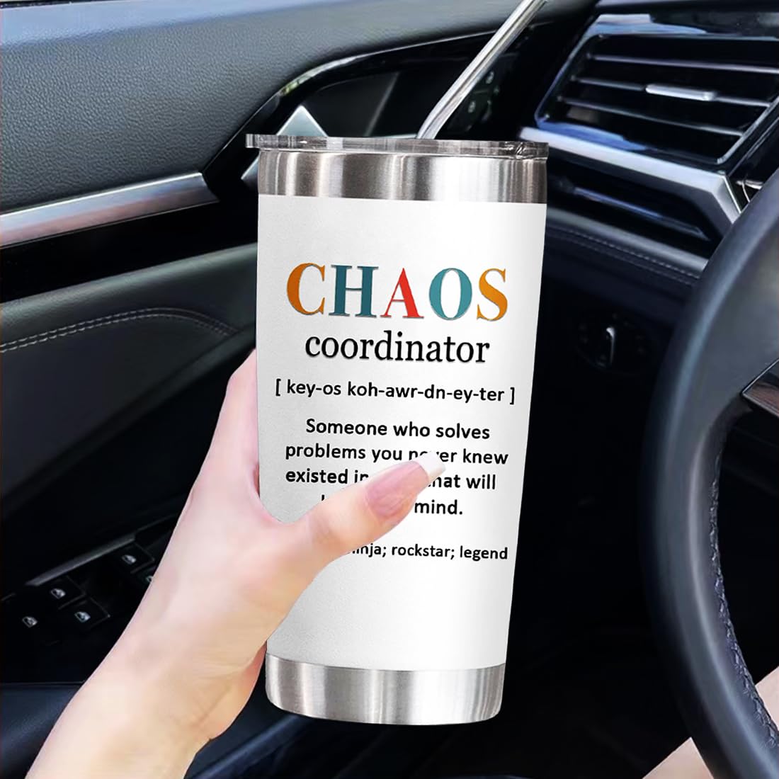 Vaso libre de BPA YXOTJHS Coordinadora del Caos, resistente.