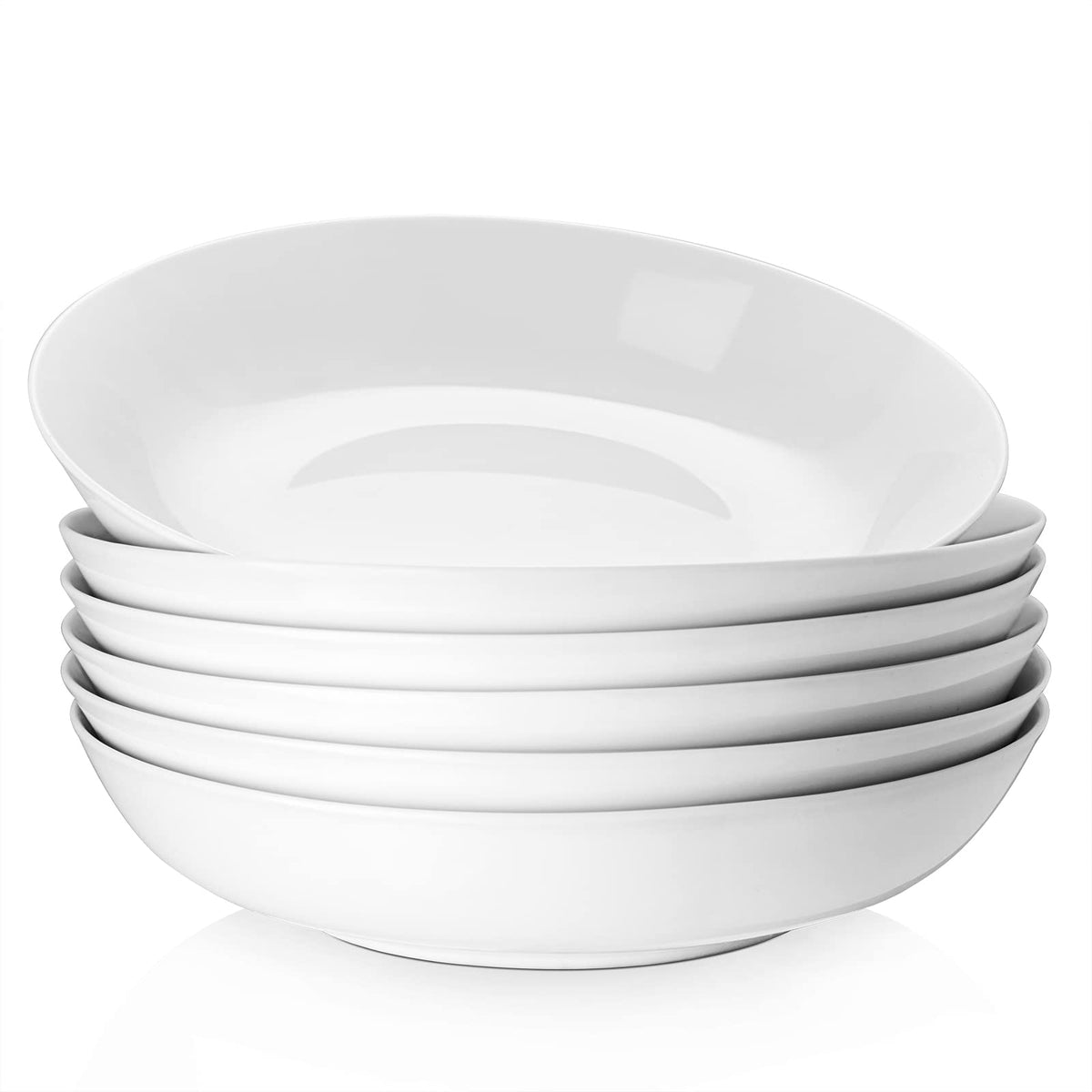 Y YHY cuenco pasta 9 pulgadas blanco, ideal para porciones grandes y salsas abundantes.