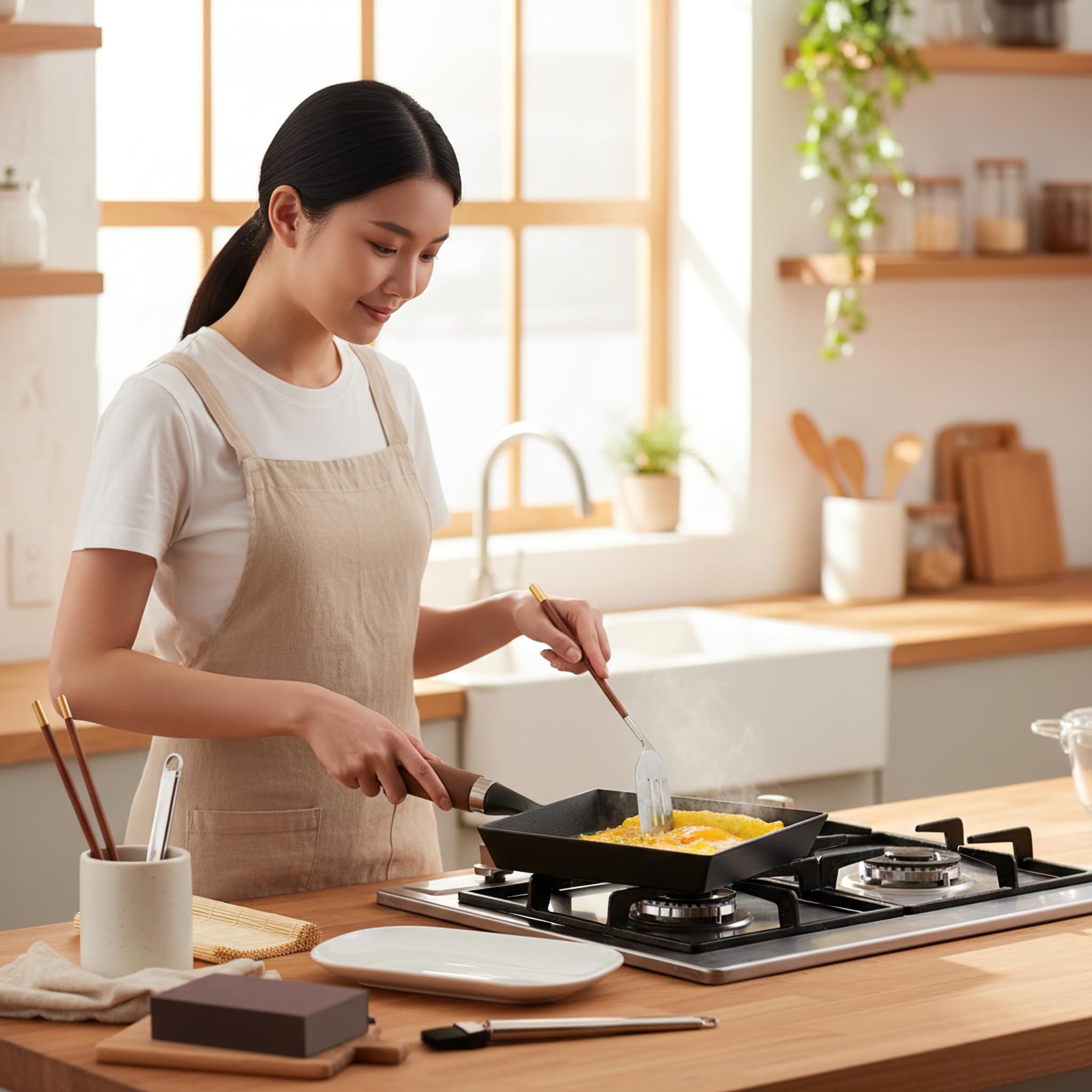 Mango de madera desmontable para horno seguro hasta 260°C.