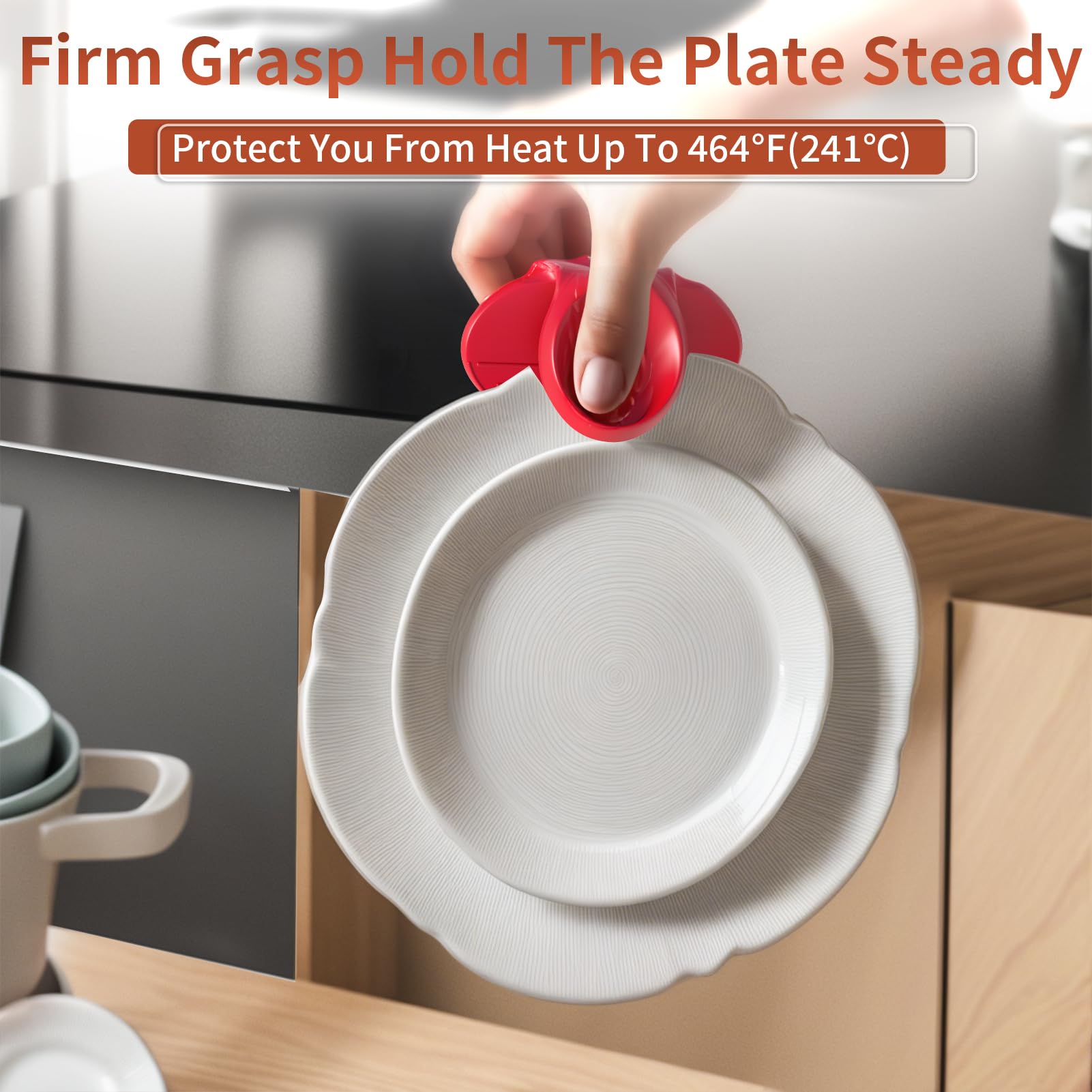 Conjunto de 3 guantes rojos YYP para cocina