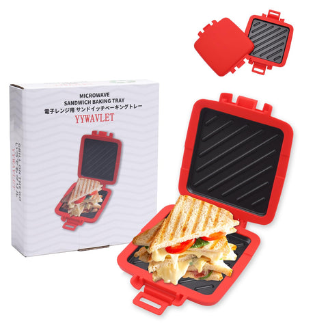 YYWAVLET: placa antiadherente para sándwich en microondas, cocción uniforme.