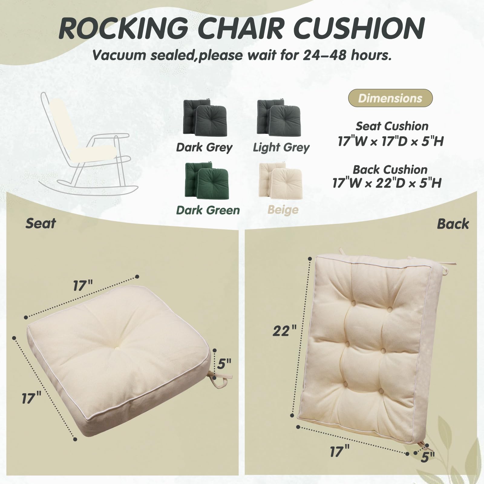 Cojín de respaldo de YZ HOME para mecedora con soporte ergonómico